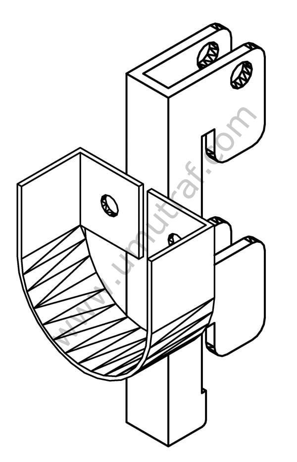 Ronda U Flanş (Boru Tutucu) SİYAH