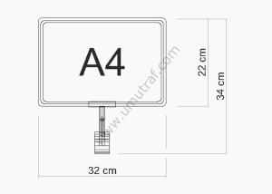 Mandallı Fiyat Etiketliği Şeffaf - A4 (büyük)
