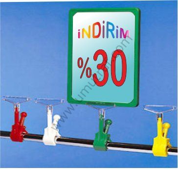 Mandallı Fiyat Etiketliği Kırmızı - A4 (büyük)