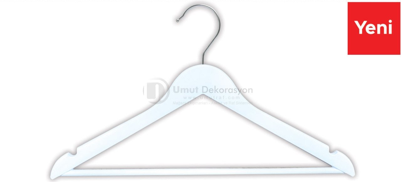 Ahşap Görünümlü Askı (beyaz)